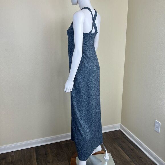 Eddie Bauer Women's Size S Blue Space Dye Jersey Maxi Dress Casual Outdoor - Picture 16 of 17